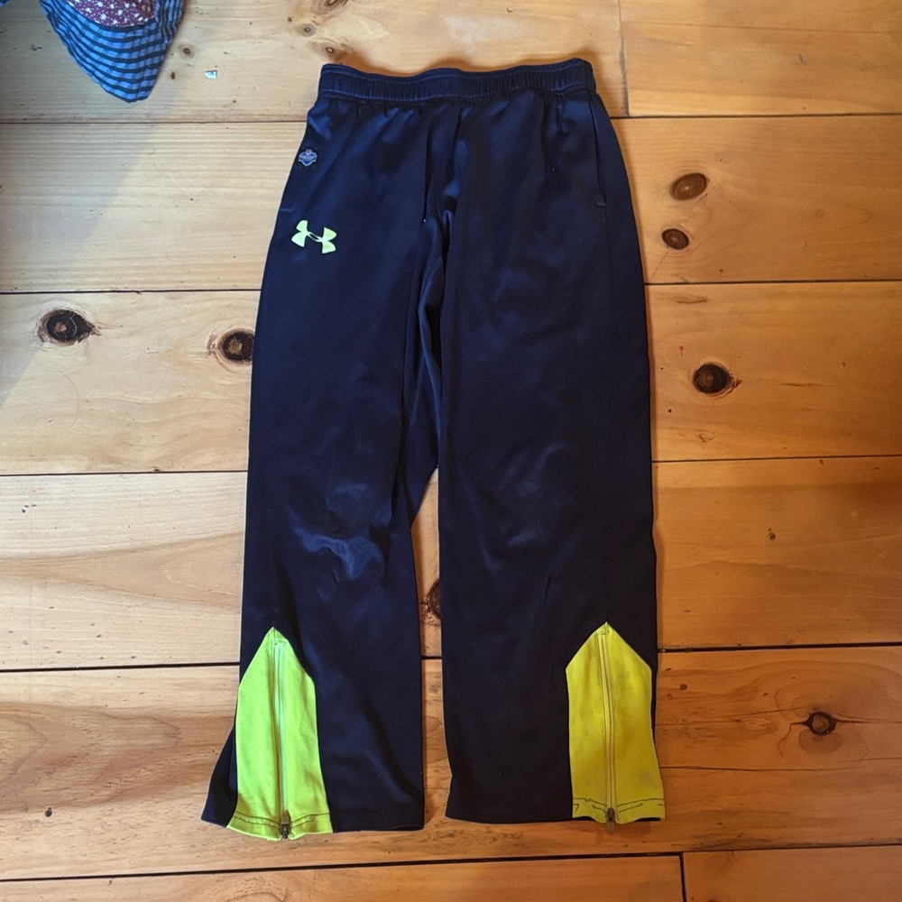 Under Armour Kids Black Joggers with Neon Yellow Accents